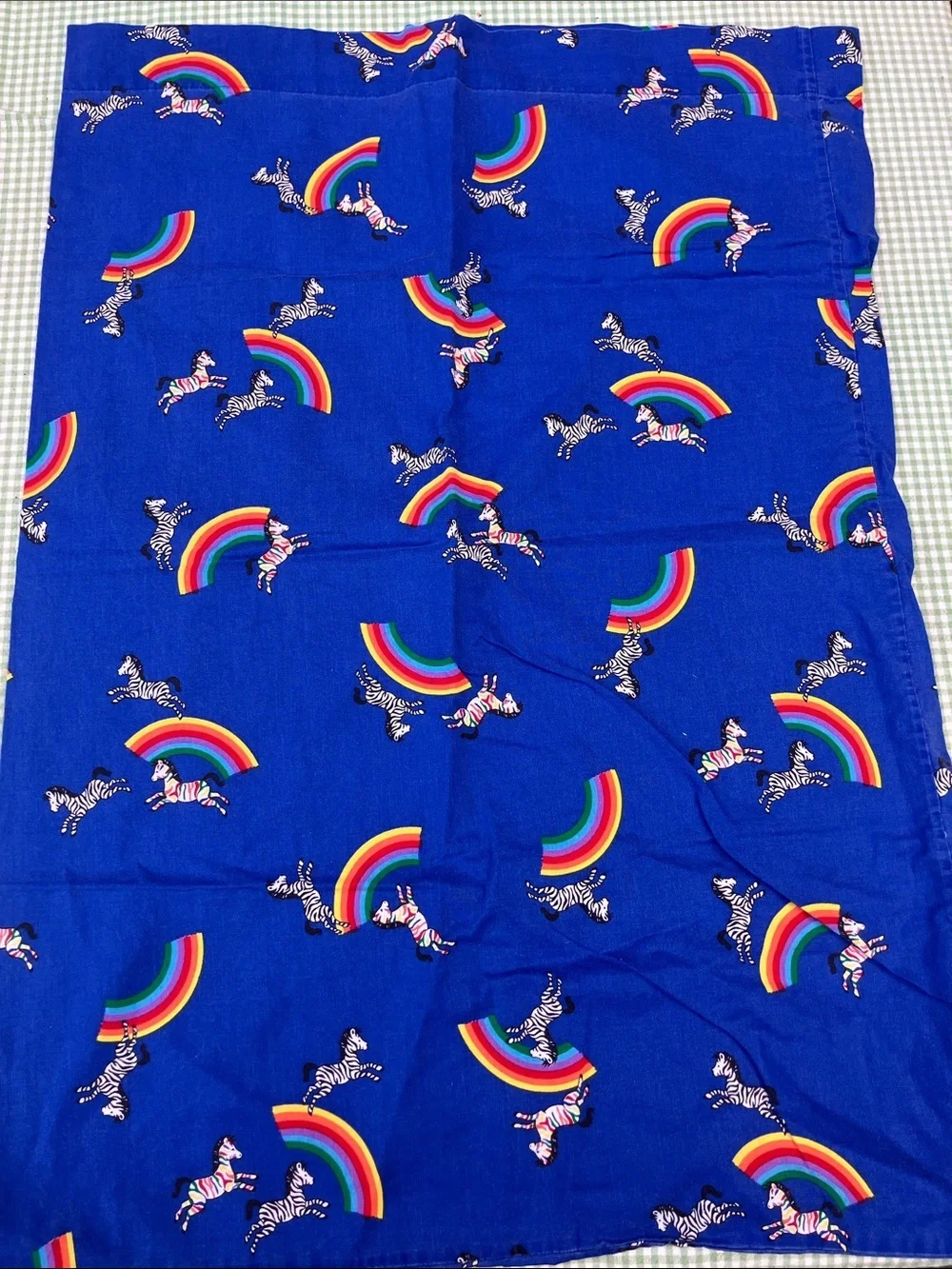 Rainbow zebras vintage pillowcase